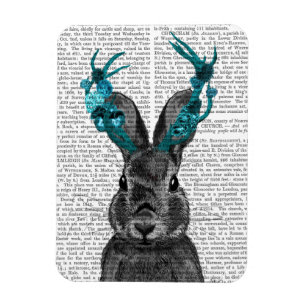 Jackalope med Turquise Antlers Magnet
