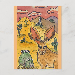 Jackalope, Original Konst Parodi Vykort