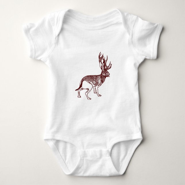 Jackalope spädbarn en Bodysuit för bietbabyRomper Tee Shirt (Framsida)