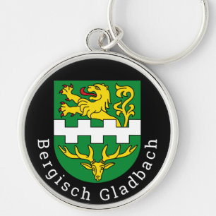 Jackande av Arm av Bergisch Gladbach, Tyskland Rund Silverfärgad Nyckelring