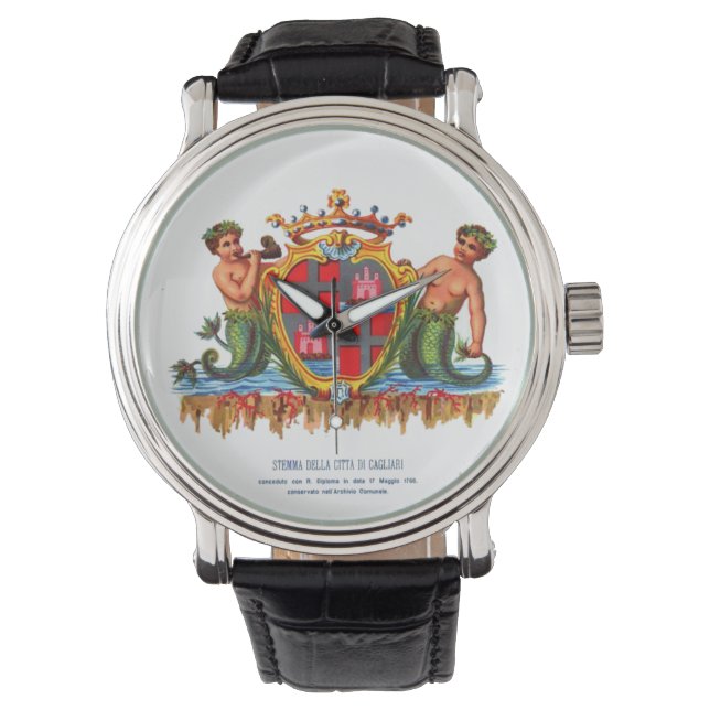 Jackande av Arm av Cagliari på Sardinien Armbandsur (Framsida)