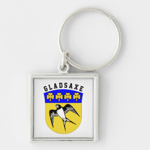 Jackande av Arm av Gladsaxe, Danmark Keychain Fyrkantig Silverfärgad Nyckelring