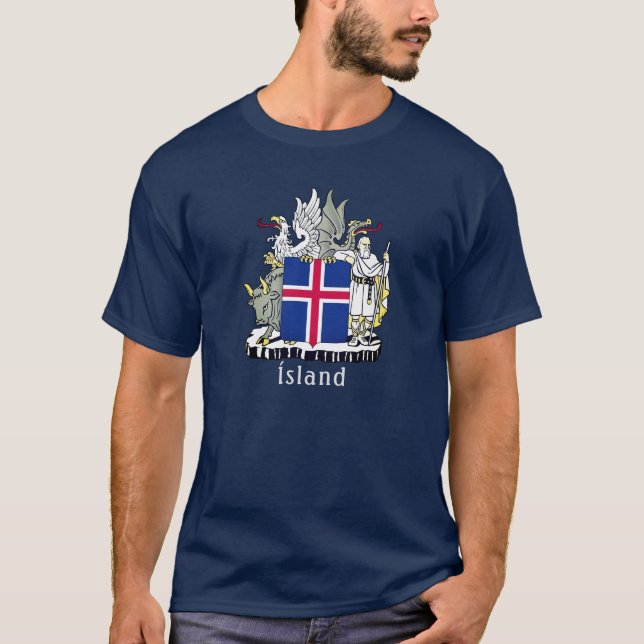 Jackande av Arm av Island T Shirt (Framsida)