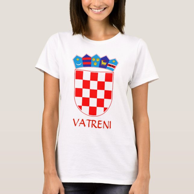 Jackande av Arm av Kroatien Vatreni T-Shirt (Framsida)