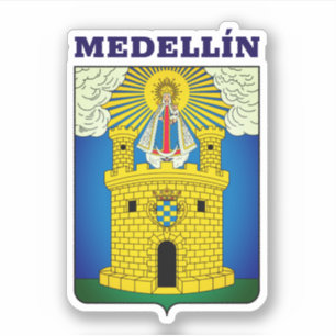 Jackande av Arm av Medellín, Columbia Square Stick Klistermärken