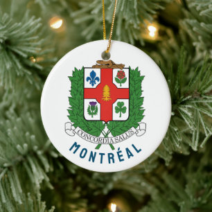 Jackande av Arm av Montréal, KANADA Julgransprydnad Keramik