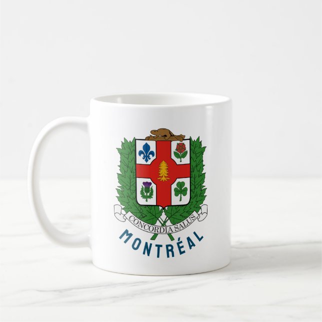 Jackande av Arm av Montréal, KANADA Kaffemugg (Vänster)
