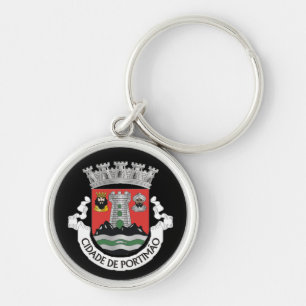 Jackande av Arm av Portimão, PORTUGAL Rund Silverfärgad Nyckelring