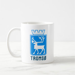 Jackande av arm av Tromsø, NORGE Kaffemugg