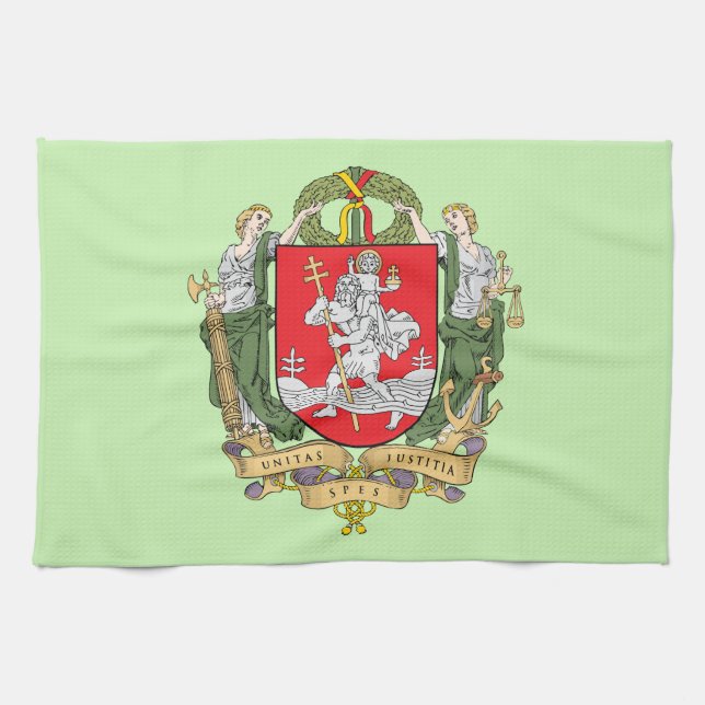 Jackande av arm av Vilnius, Litauen Kitchen Towel Kökshandduk (Horisontell)