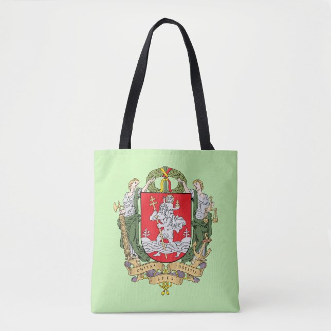 Jackande av arm av Vilnius, Litauen Tote Bag Tygkasse (Framsida)