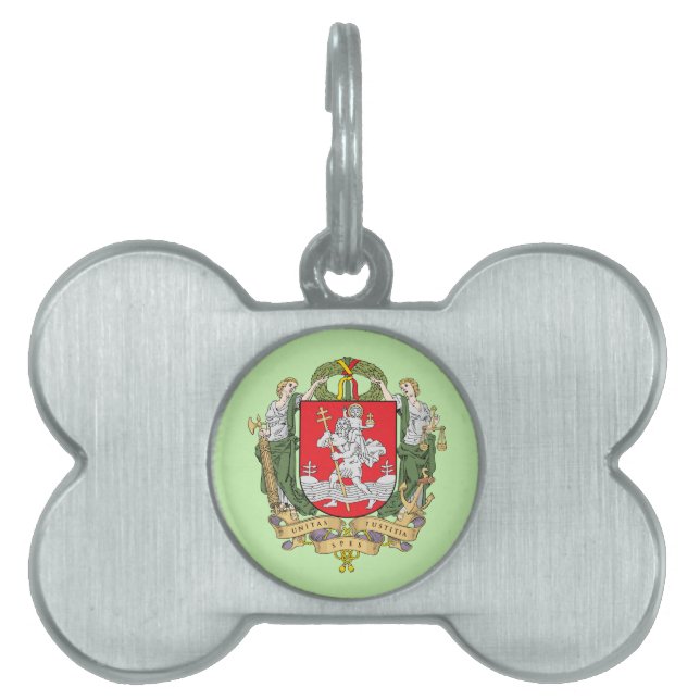 Jackande av arm av Vilnius, Litauens ID-nummer ID-bricka Husdjur (Framsidan)