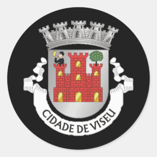 Jackande av Arm av Viseu, PORTUGAL Classic Round S Runt Klistermärke