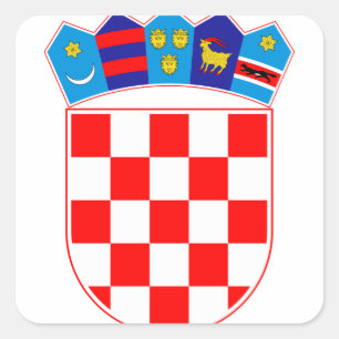 Jackande av arm från Kroatien, Kroatiens emblem, Fyrkantigt Klistermärke