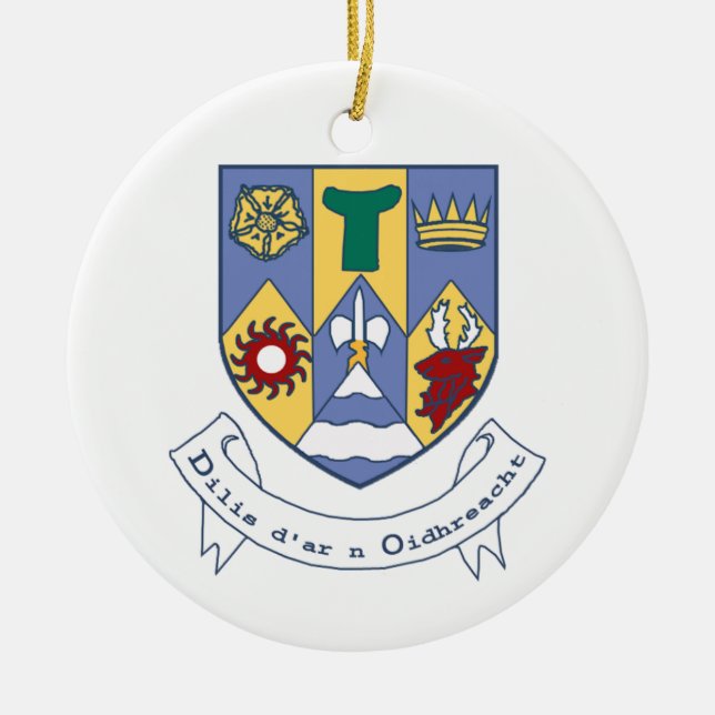 Jackande av Arm of County Clare, Irland Julgransprydnad Keramik (Framsidan)
