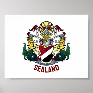 Jackande av Armen för Furstendömet Sealand Poster