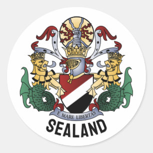 Jackande av Armen för Furstendömet Sealand Runt Klistermärke