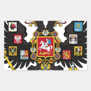 Jackande av det ryska imperiets Arm Rektangulärt Klistermärke