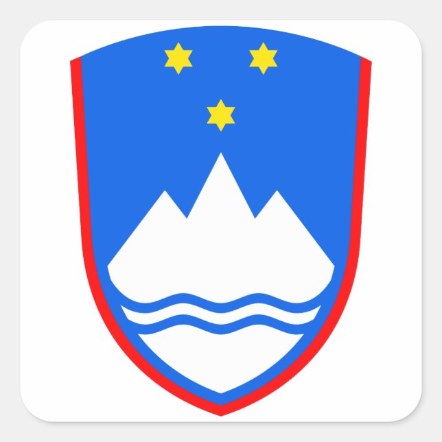 Jackande av Sloveniens arm Fyrkantigt Klistermärke (Framsida)