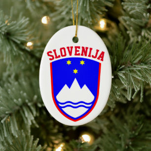 Jackande av SLOVENIENS Arm Julgransprydnad Keramik