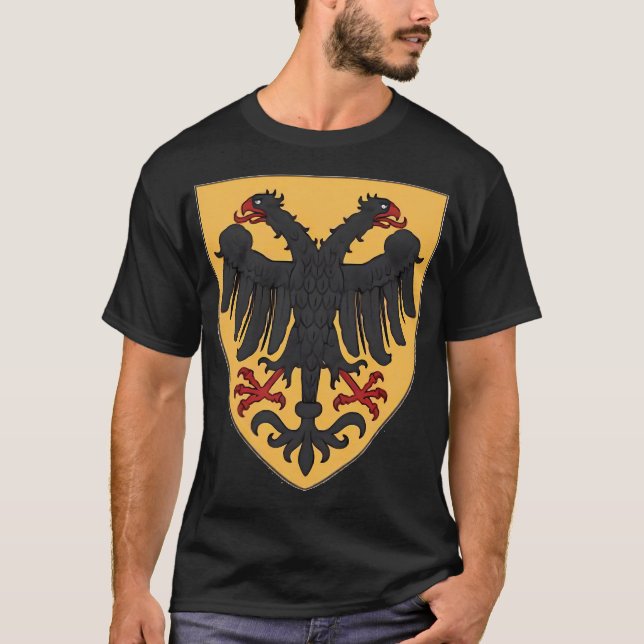 Jackar av Arm av Heligans romerska imperiets Dubbl T Shirt (Framsida)