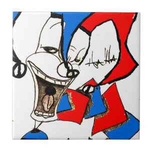 Jackar i rutan (Clown Sketch) Kakelplatta