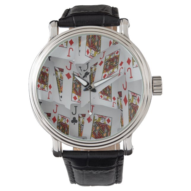 Jackar Poker-kort Mönster, Armbandsur (Framsida)