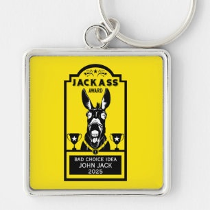 Jackass Award Fyrkantig Silverfärgad Nyckelring