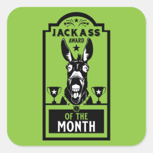 Jackass Award Fyrkantigt Klistermärke