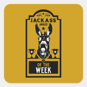 Jackass Award Fyrkantigt Klistermärke