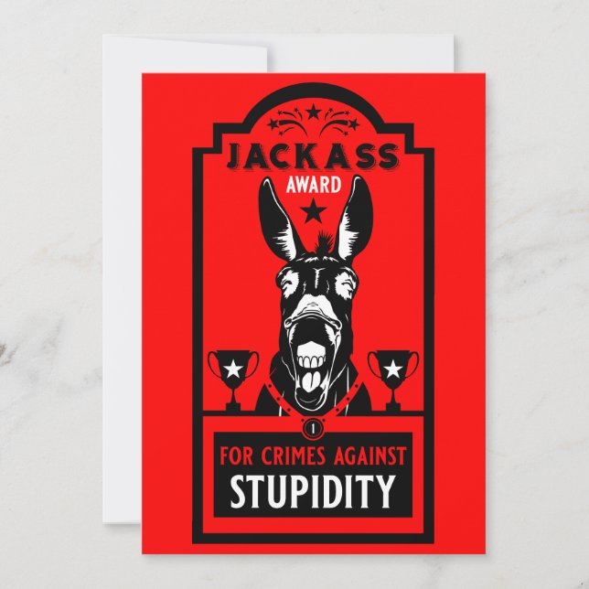 Jackass Award Tack Kort (Framsida)