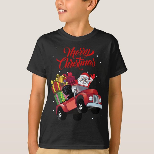 Jackat kvarhållning med Jultomten i Röda Lastbil T Shirt (Framsida)