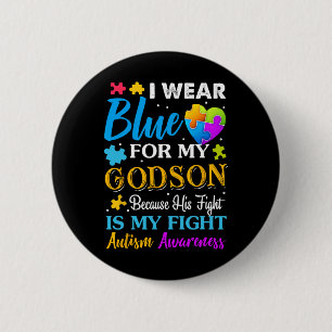 Jackchel Art I Bära Blue för min godson Autism God Knapp