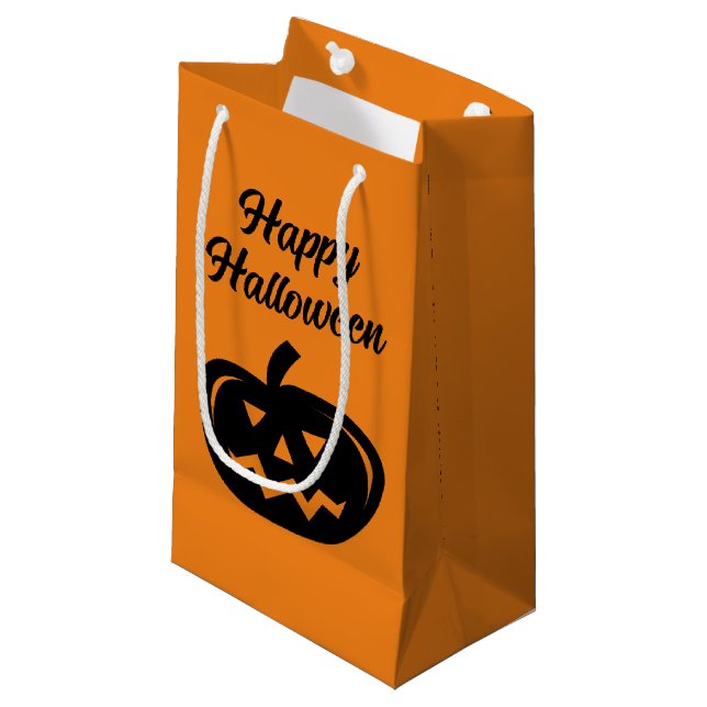 jacken happy halloween svart och orange på en bana (Framsidan Vinklad)