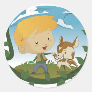 Jacken och Beanstalk Runt Klistermärke