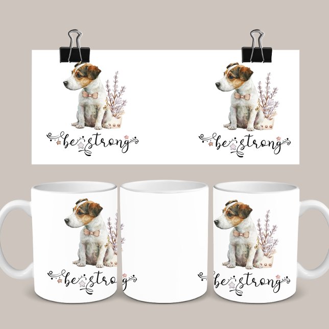 Jacken Russell för färgen Cute Watercolor Var star Kaffemugg (Skapare uppladdad)