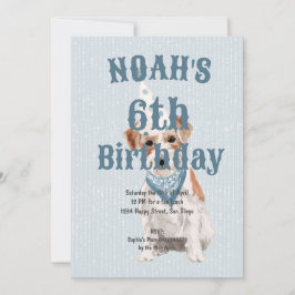 Jacken Russell Hund Age Blue Birthday Inbjudningar