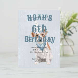 Jacken Russell Hund Age Blue Birthday Inbjudningar