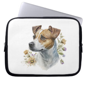 Jacken Russell Hund för Blommigt av färgen Cute Co Laptop Fodral