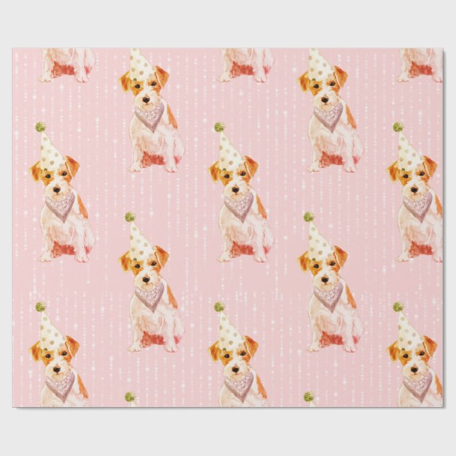 Jacken Russell Hund Party Hat Presentpapper (Platt)
