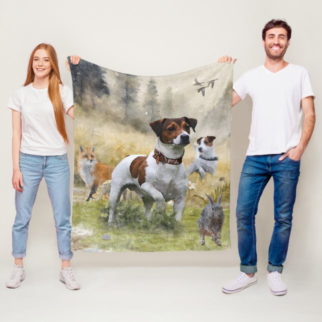 Jacken Russell Terrier, Art Fleecefilt (På plats)