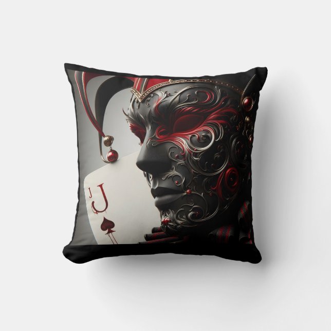 Jacken Spades Mask Dekorativ kudde | Harlequin Art (Framsida)