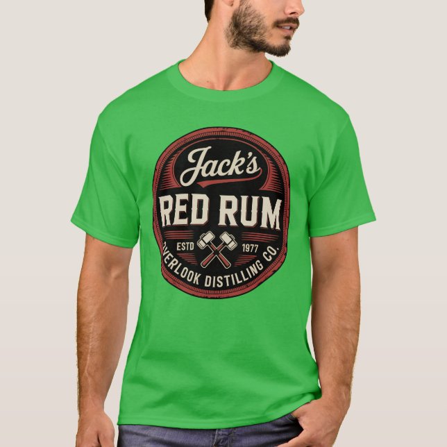 Jackens rött Rum T Shirt (Framsida)