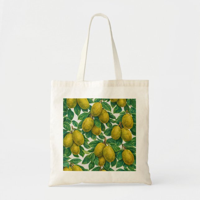 Jackfrukt Tropiskt Botaniskt Mönster Tygkasse (Framsidan)