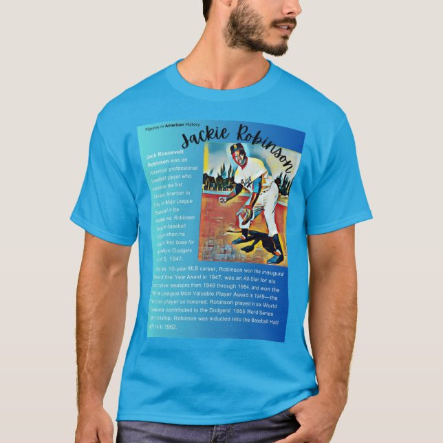 Jackie Robinson - Figurer i Amerikansk historia T Shirt (Framsida)