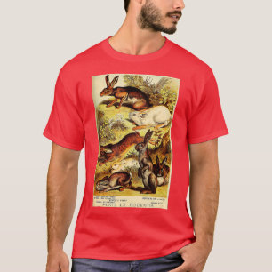 Jackkanit - Hare - Vild Kanin - Vintage Lithogra T Shirt