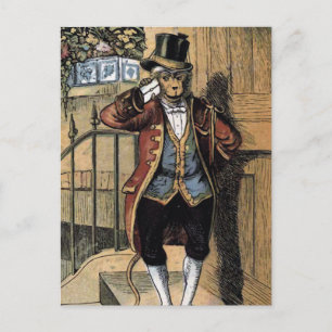 Jacko the Monkey Vintage Illustration Vykort