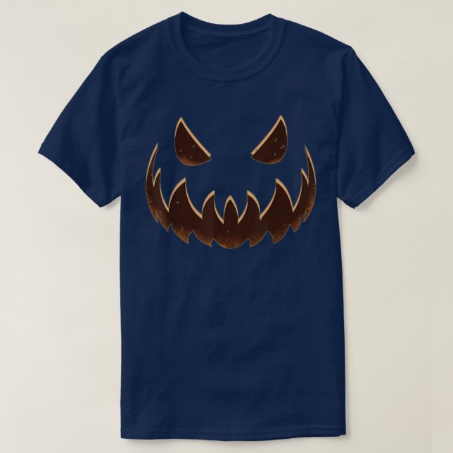 Jackolantern Manar Women Kids Pumpkin Ansikte Scar T Shirt (Design framsida)