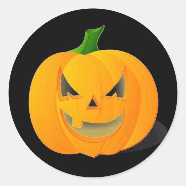 Jackolantern Stickers Runt Klistermärke (Framsida)