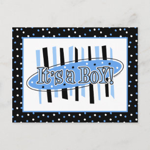 Jackpot Det är en pojkbabyskabinbjudan Postcar Inbjudan Vykort